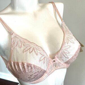 Vintage Christian Dior Intimates lingerie Lace Pink Pearl Bra NWT 36B